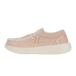 Wendy Comf Suede Crochet ÿ Pale Pink/Multi