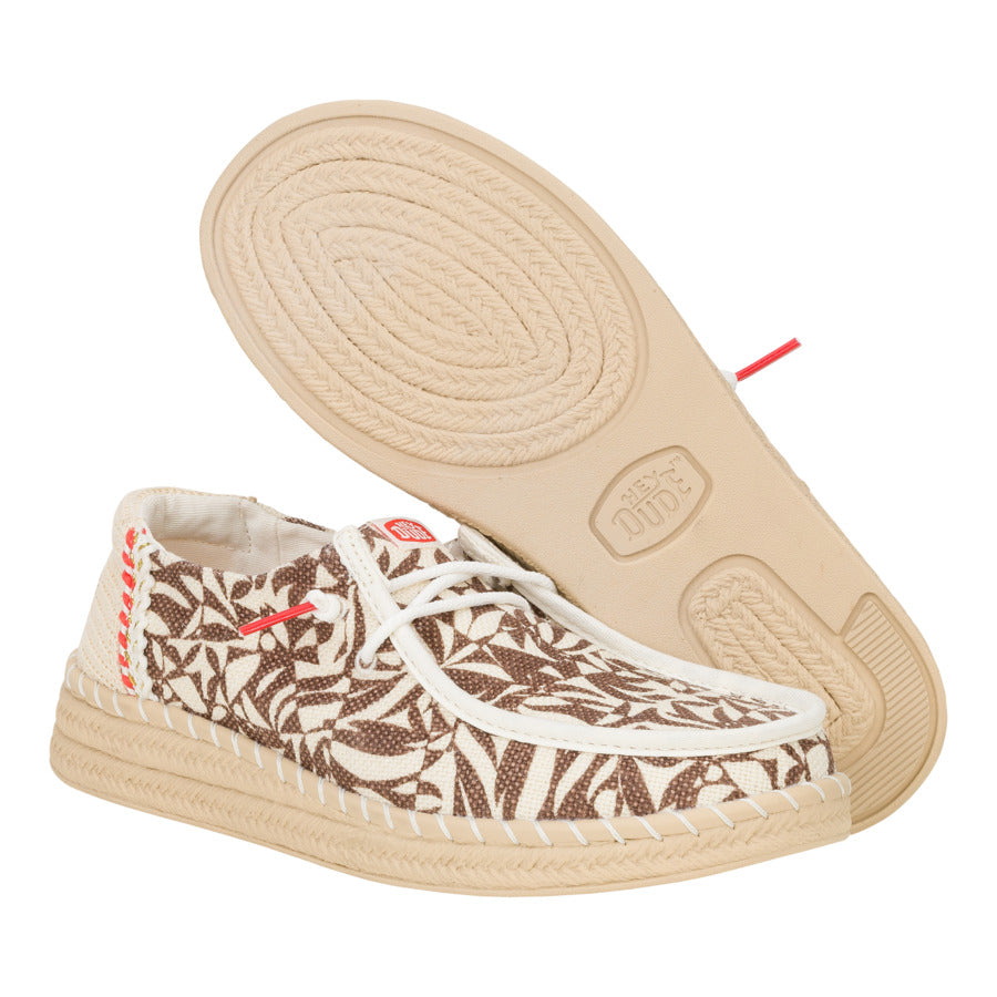 Wendy Espadrille Retro Palm ÿ Downtown Brown/Egret - Image 3