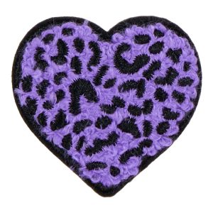 Purple Cheetah Heart Patch ÿ Purple/Multi
